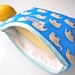 Large Zippered Wet Bag Pouch - Blue Elephants