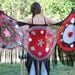 Large Crocheted Floral Shawl, Black Hand Knit Shawl, Womens Knit Evening Wrap