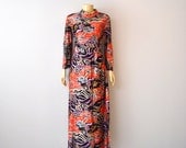 SPRING SALE 1970s Abstract Art MAXI Dress...Amazing