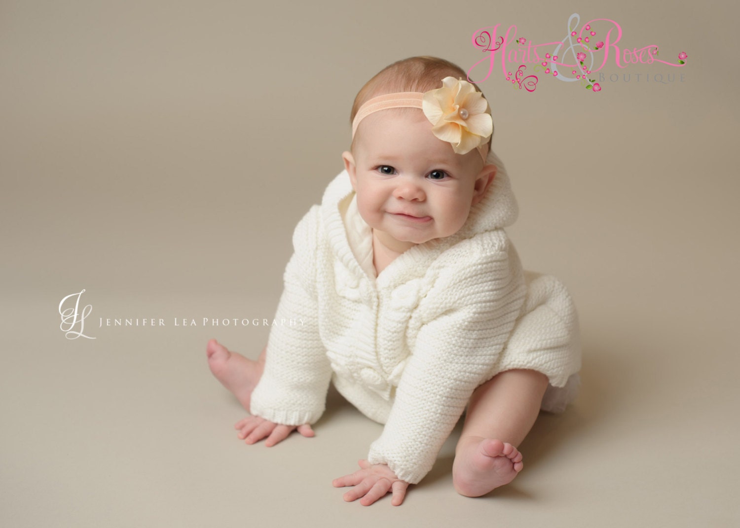 Peach Baby Headband-Shabby Infant headbands-Baby Girl Headbands-Newborn Headbands-Baby Hair Accessories-Toddler Hairbows