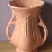 vintage 1940's McCoy pottery vase, double handle vase, antique pottery, peach, antique vase, wedding gift for bride