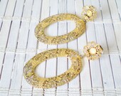 Vintage Filigree Earrings / 1940's / Victorian Revival