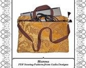 PDF Sewing Pattern Laptop, netbook, notebook, case cover with pocket zipper handles and shoulder strap fully lined "Hanna"