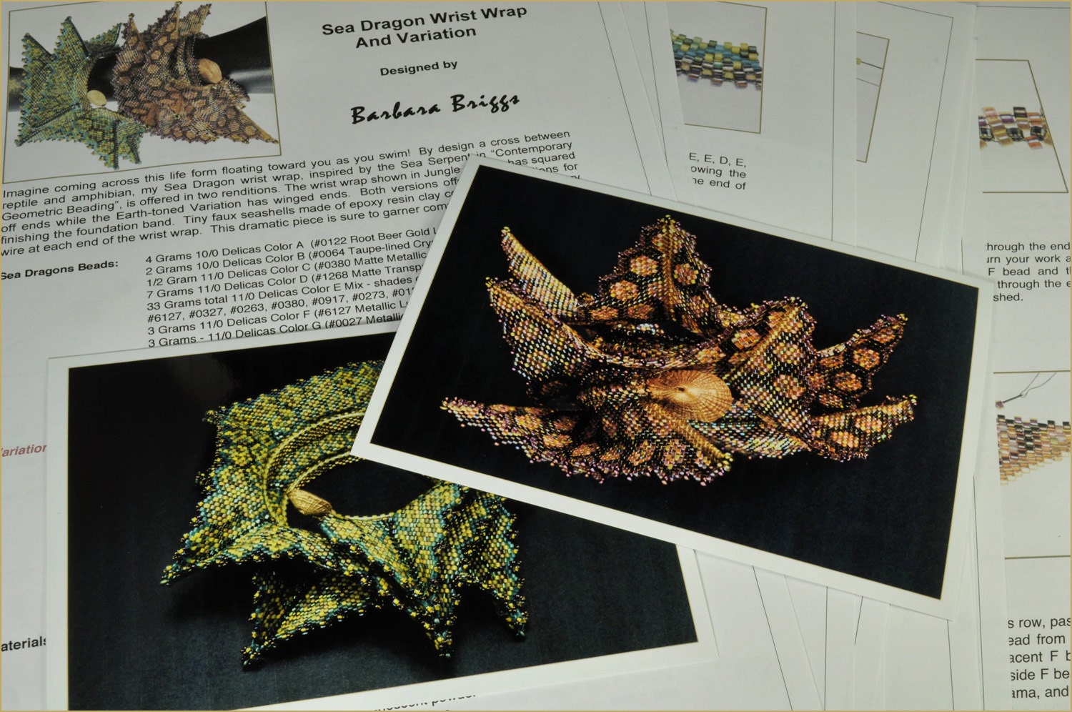 Digital - Pattern for the "Sea Dragon and Sea Dragon Variation Wrist Wrap"