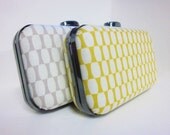 Bridesmaid clutch set in grey and yellow, bridesmaid clutch set of 2, gray and mustard yellow wedding