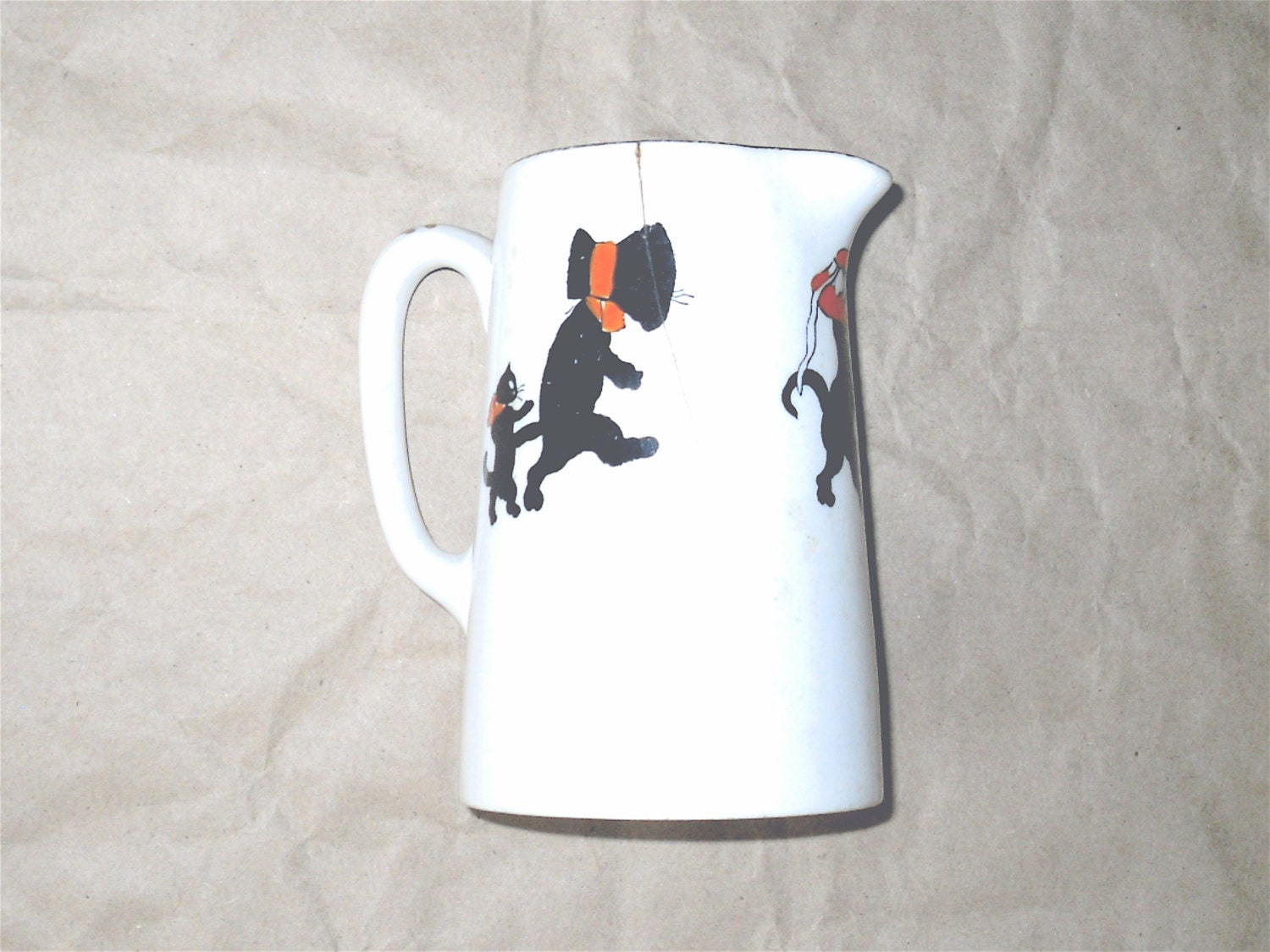 Antique Allertions England Black Cat Creamer Cup