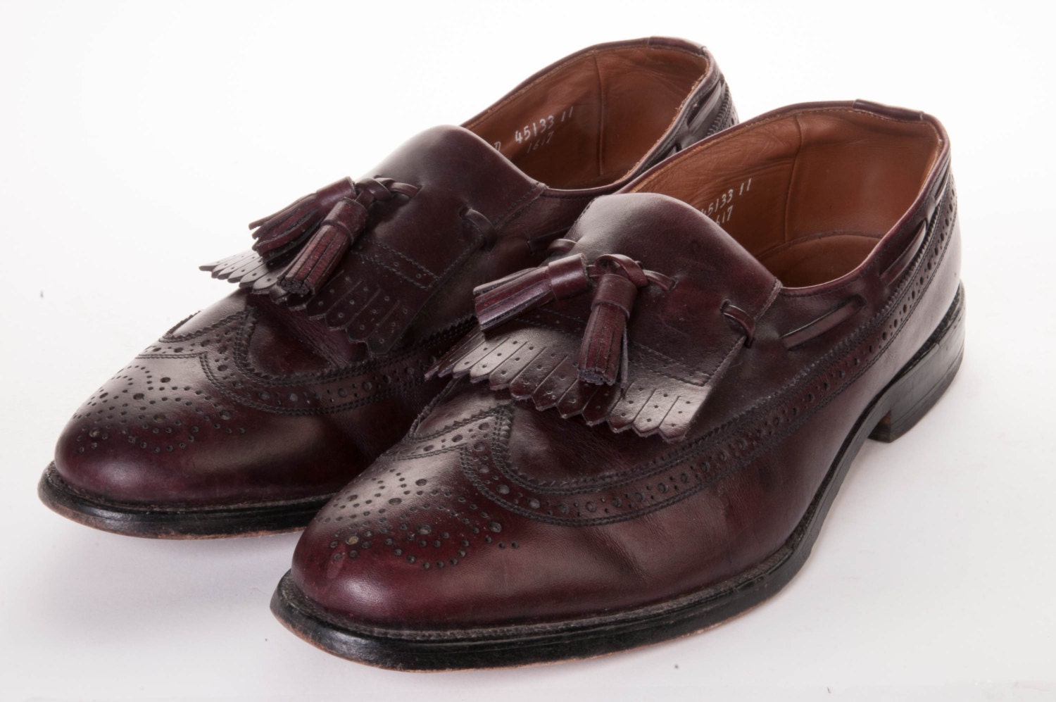 Vintage brown Allen Edmonds tassel wing tip shoes size 10