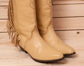 1980's Acme Brand Woman's Fringed Cowboy Boot 7-1/2M