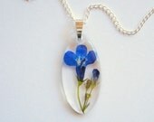 Blue Lobelia - Real Flower Garden Necklace