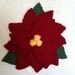 Poinsettia hand knit 16x16 pillow cover