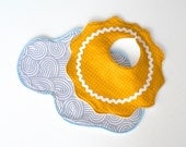 Sun and Cloud Bib and Burp Cloth Set