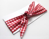 Red Gingham Head Scarf - Headband