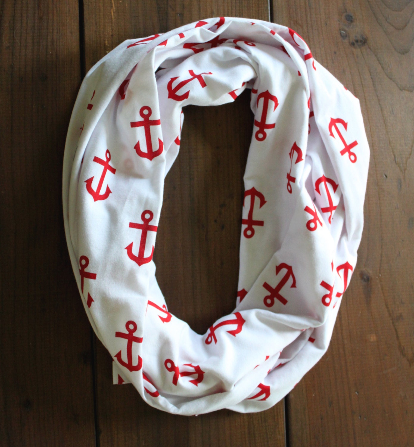 Anchor Eternity Scarf - Red