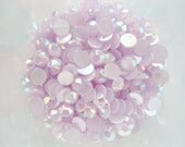 100pcs - 6mm Lavender Light Purple AB Jelly Flatback Rhinestones Deco AJ20006