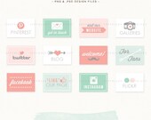 INSTANT DOWNLOAD - Sweet Stuff Facebook Tab Images - App buttons - social icons