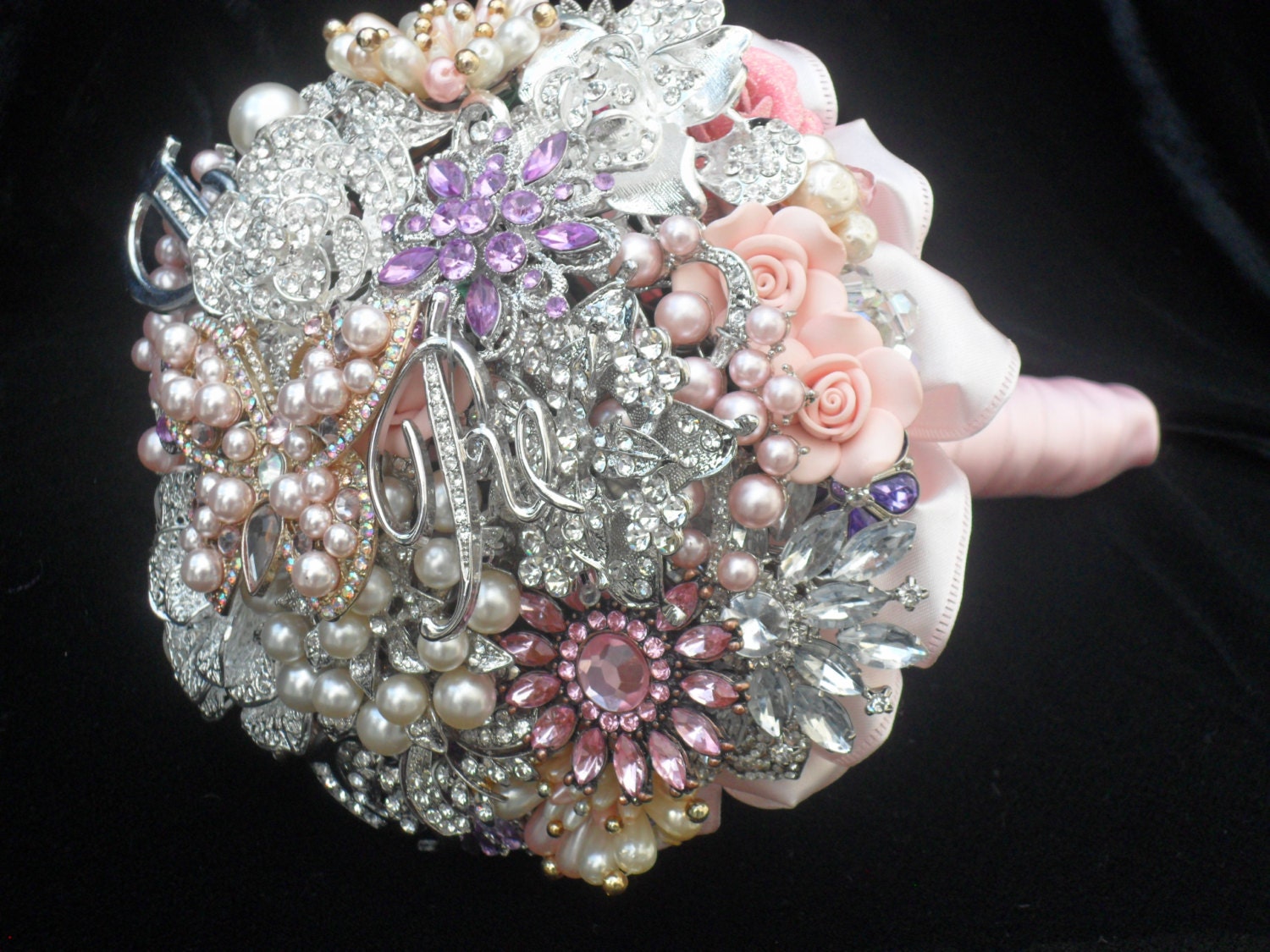 Medium Brooch and Jeweled Bouquet... Made to Order