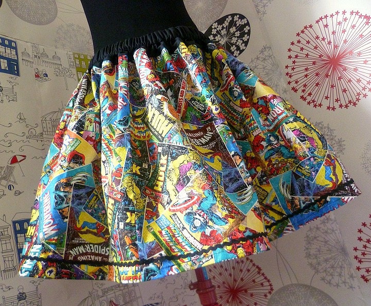 Marvel, Avengers Skirt, Marvel Comics Dress, Avengers Full Skirt, ROOBYs, ALL SIZES