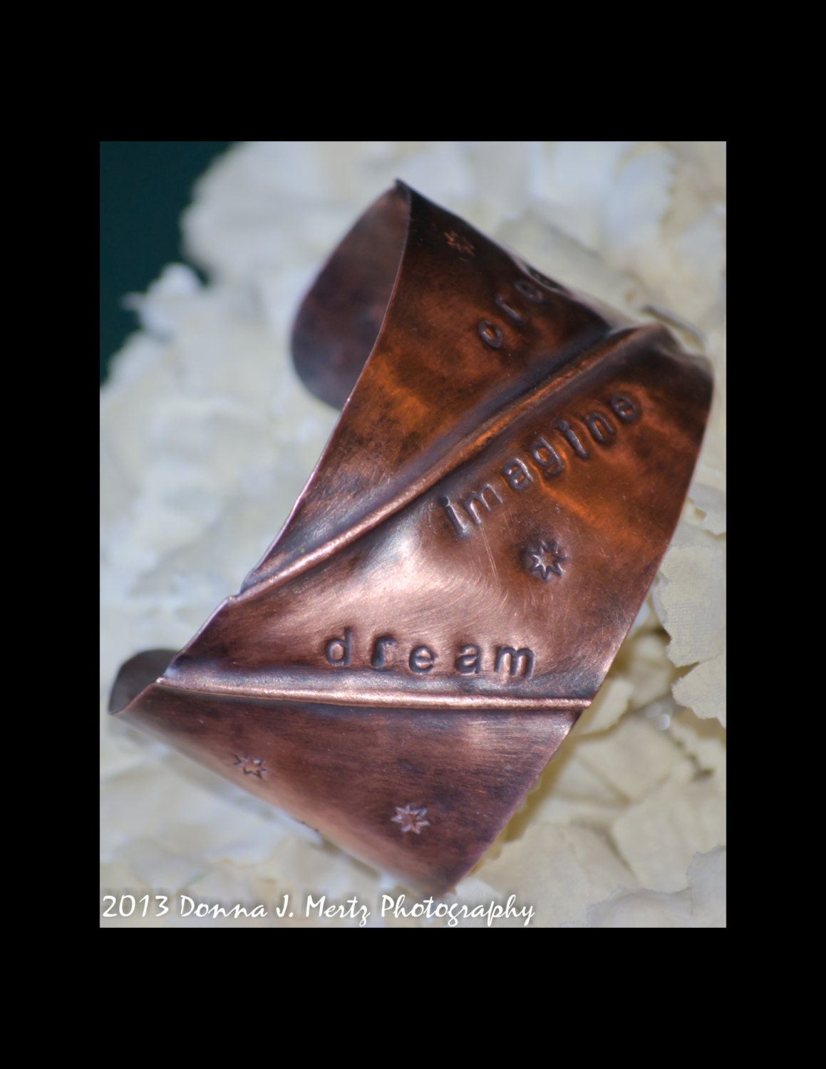 Dream-Imagine-Create Copper Cuff