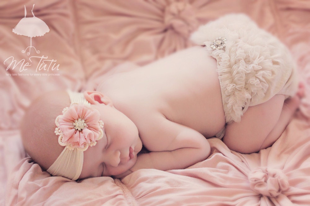 Shabby Chic 'Vintage Chenelle' Soft Rose Pink Headband Baby Child Girls