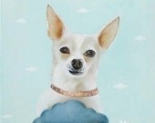 Baby Dog Acrylic Painting, Chihuahua Dog Nursery Decor,  Dog, Nursery Art, baby dog art, Children's decor, 12x12 inch - inameliart