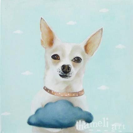 Dog illustration, lovely animal wall art, nursery room decoration, dogt art, Playroom Decor, children animal painting by inameliart