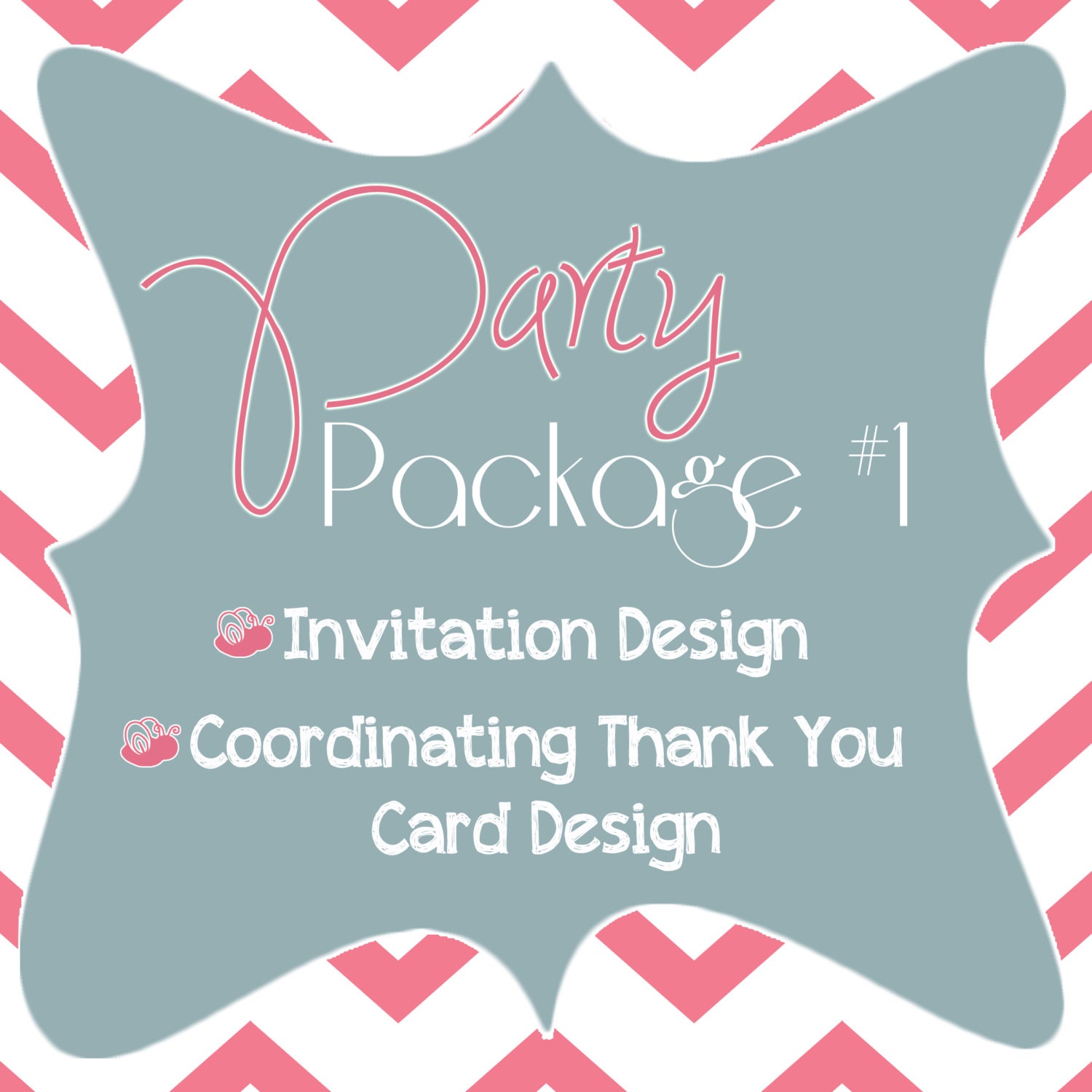 Party Package 1 - Add a Coordinating Printable Thank You Card to your Invitation Order Il_170x135