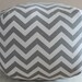 24" Ottoman Pouf Floor Pillow Grey White Zig Zag Chevron
