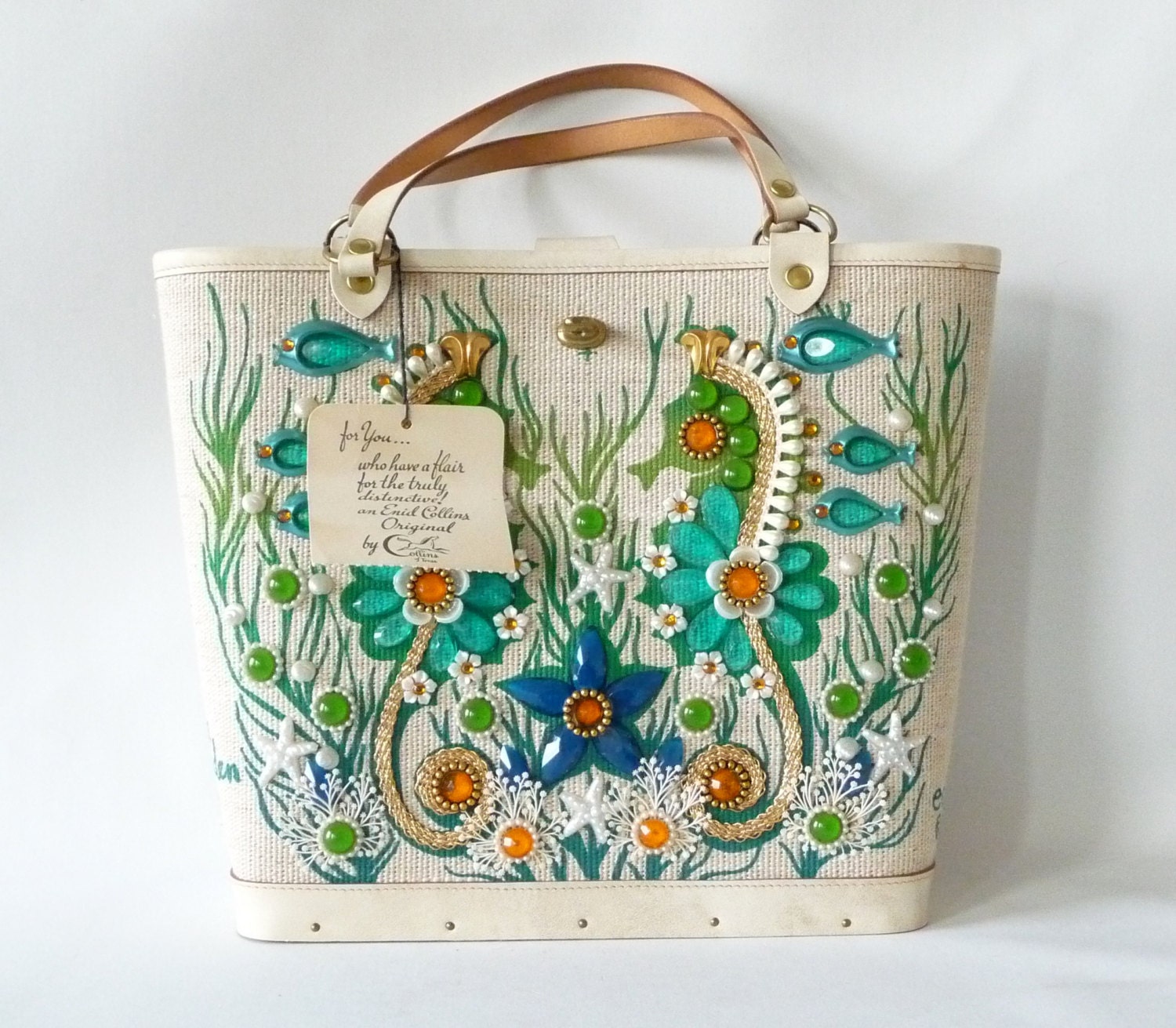 RESERVED - MINT Vintage Enid Collins Sea Garden II Tote with Tag