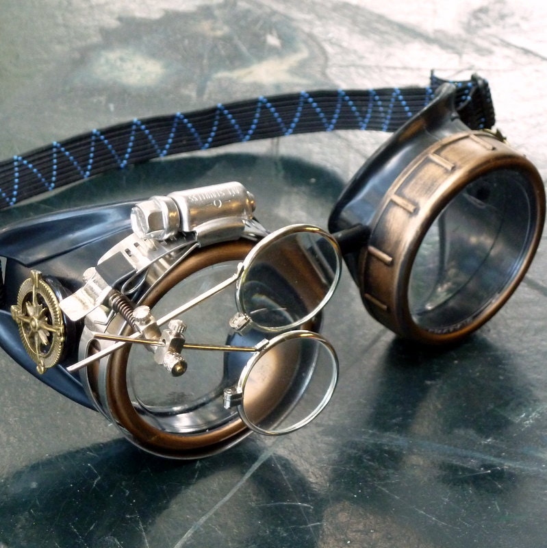 Victorian Steampunk goggles aviator victorian welding biker eye cup--gcg