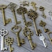 Wholesale Lot 17pcs Steampunk Victorian antique bronze silver gold skeleton key pendant charm necklace Alice in Wonderland 107  jewelry