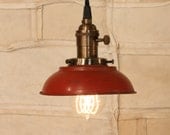 Unique Lighting with Vintage Red Metal Cup Shade
