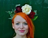 Floral headband // Damson Custard finest quality silk artificial flowers.