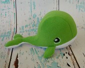 Ready To Ship - Medium Green Whale - FREE SHIPPING
