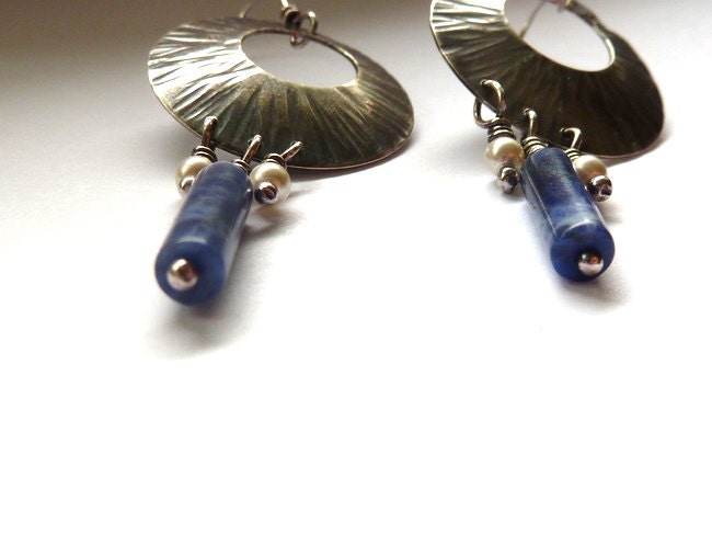 Walking on Sunshine - Sterling and lapis earrings