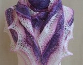 Multicolor knitted shawl,scraf - very delicate