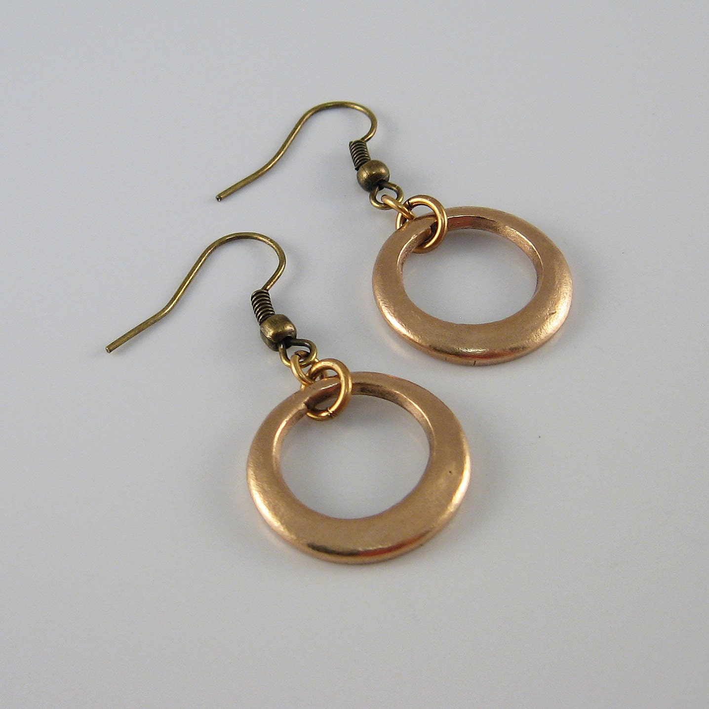 Bronze Open Circle Earrings Gold Color Handmade Mom Daughter Sister Fashion Summer Fall Winter Spring Wedding Bride