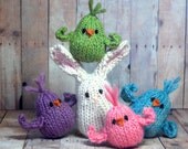 Waldorf Toy - Bunny and Chicks-  Spring Easter Basket Set - Waldorf Rabbit and Birds - Room Nursery Decor - Eco-Friendly - Easter Basket