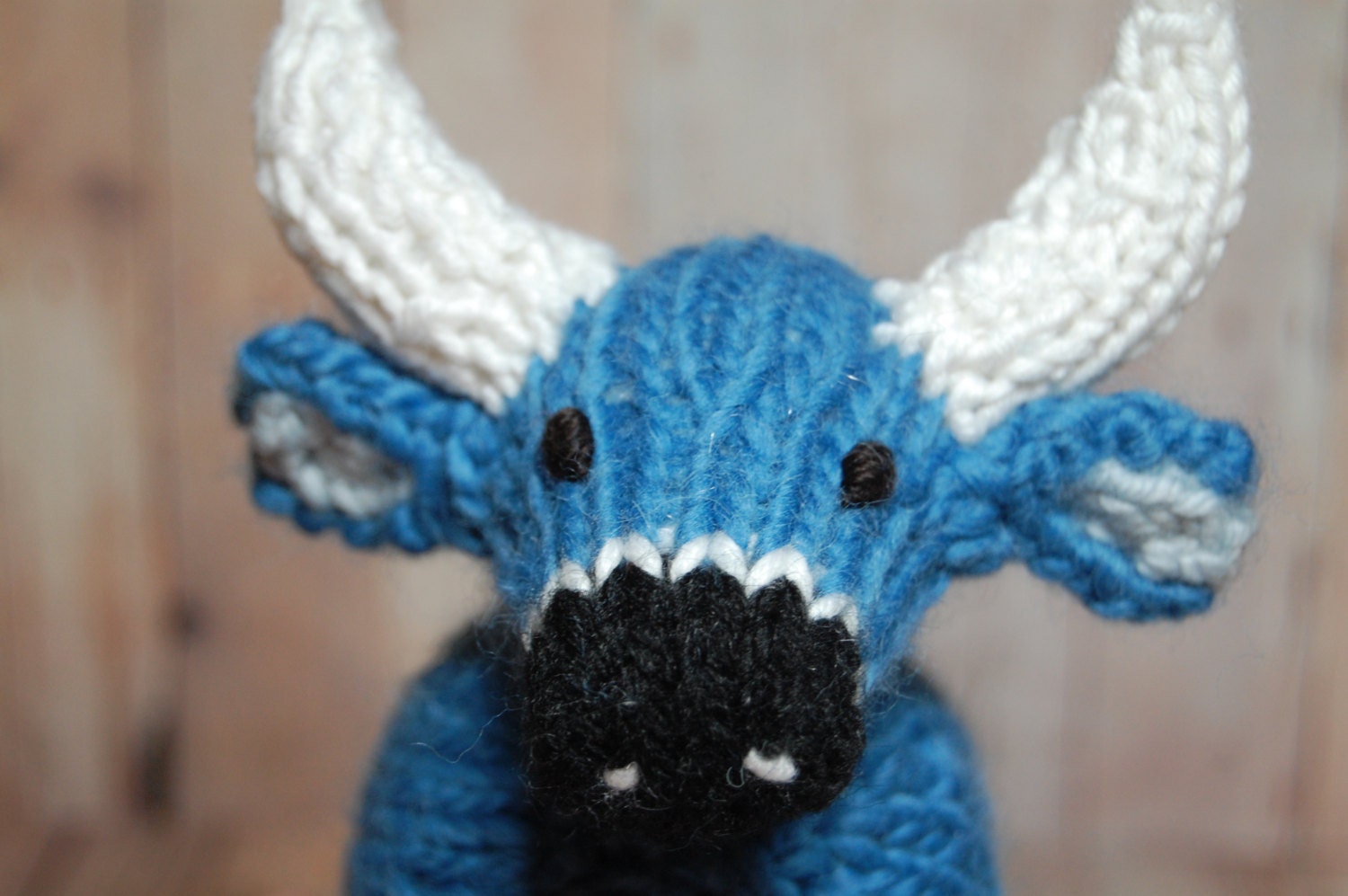 Knit Ox Cow Farm Toy, Nursery Decor, Babe the Blue Ox, Waldorf Stuffed Farm Animal Toy Softie Eco-Friendly, Alpaca Wool Natural Fibers