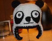 Panda Bear Earflap Hat