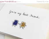 SALE Friendship Card. I Love You Card. Anniversary Card. Wedding Card: Peanut Butter and Jelly