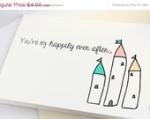 SALE I Love You Card. Wedding Card. Anniversary Card - happily ever after. fairy tale