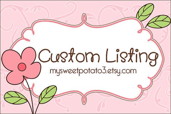 Custom Listing for Bill & Jess