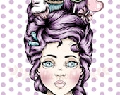 A4 Print of a Teacake Lady Illustration