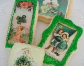 Vintage St Patrick's Day Cookies - Iced Sugar Cookies - 12 - One Dozen