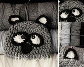 Raccoon Hat-Newborn, Infant, Child Size