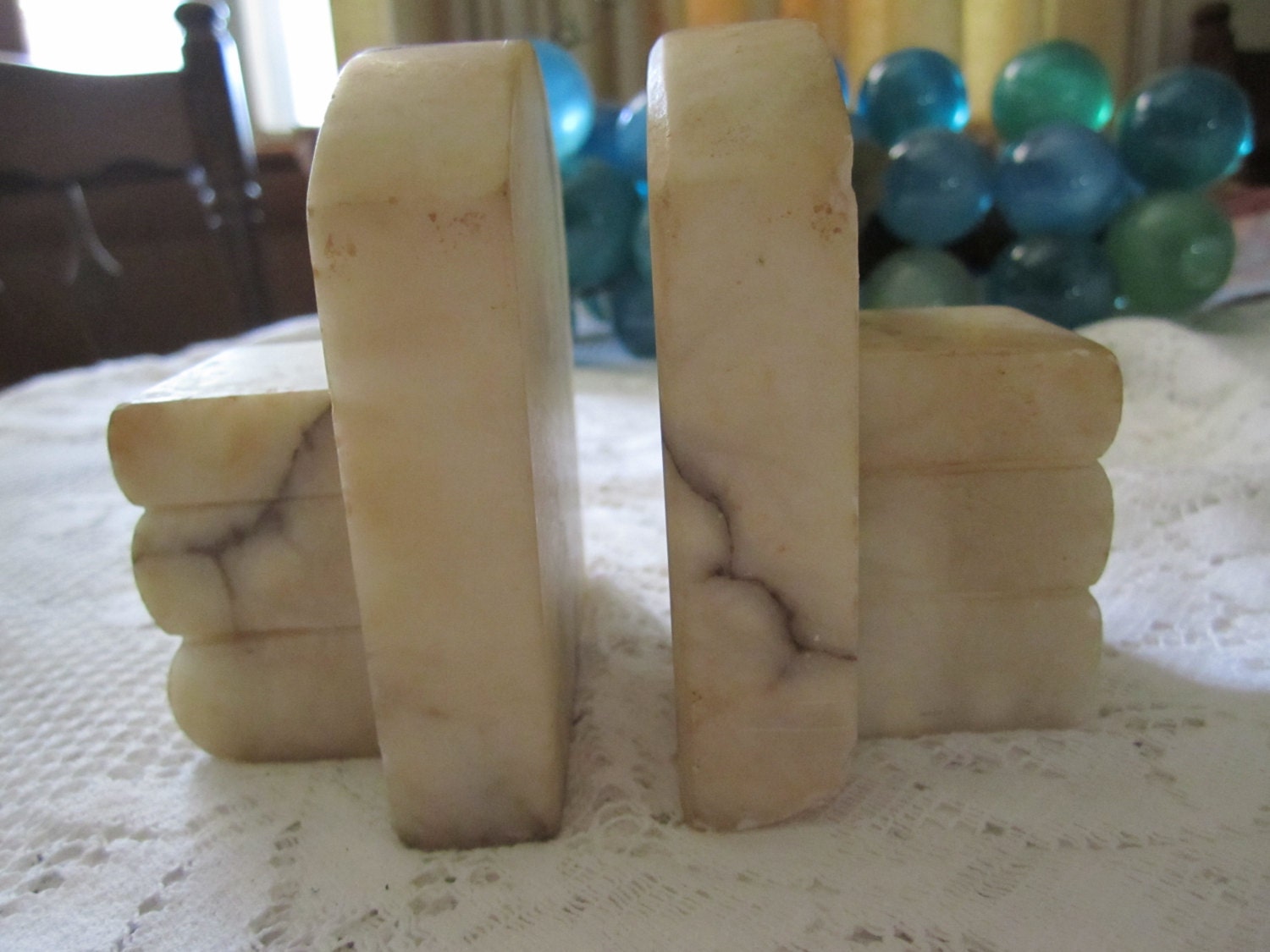 Marble Bookends Vintage