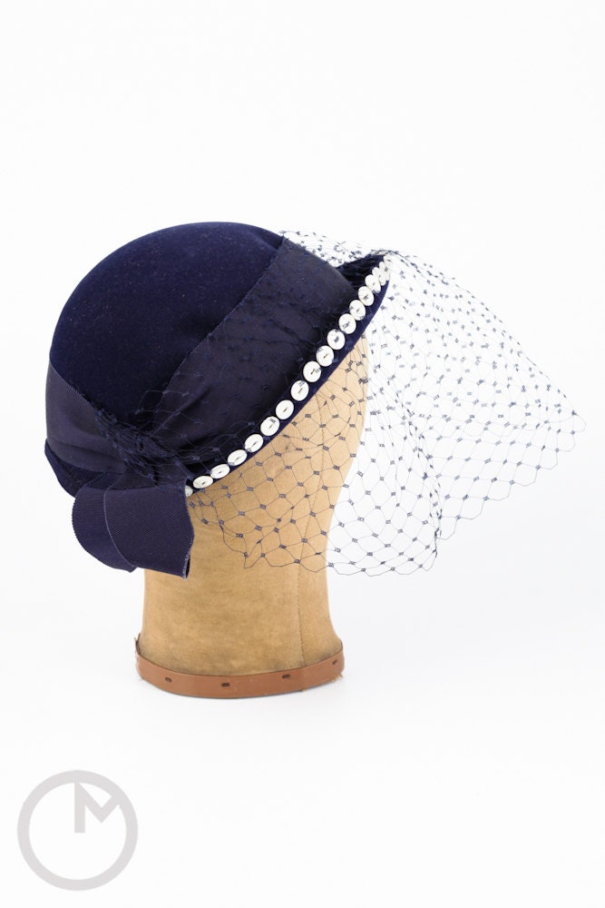 1950s hat/ 50s button hat/ I Magnin