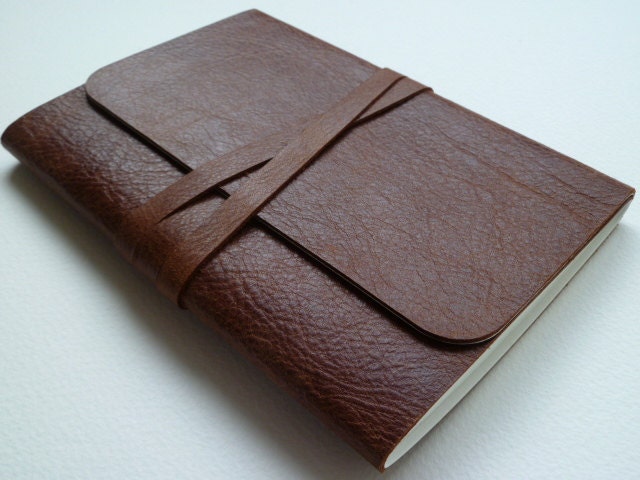 Leather Bound Artist Sketchbook Traditional Old English Brown with a Distressed Finish. Handmade