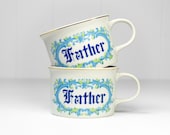 Vintage 1960's Father Coffee Mugs - Set of Two