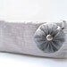 Bridal / Bridesmaids Clutch with Dim Gray Flower Brooch, Personalized Wedding Gift, Light Gray Cosmetic Bag